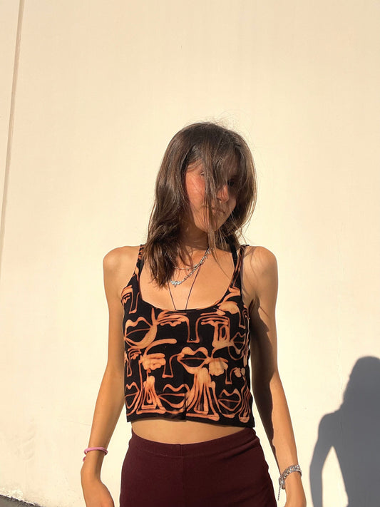 Funky abstract scoop neck tank