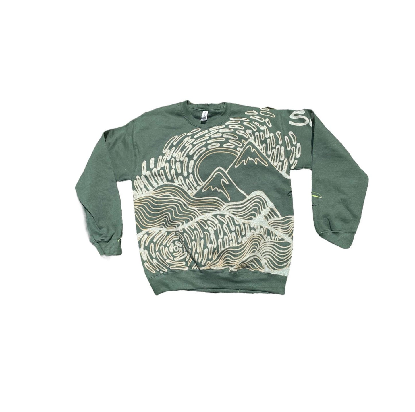 Psychedelic waves and sunset crewneck
